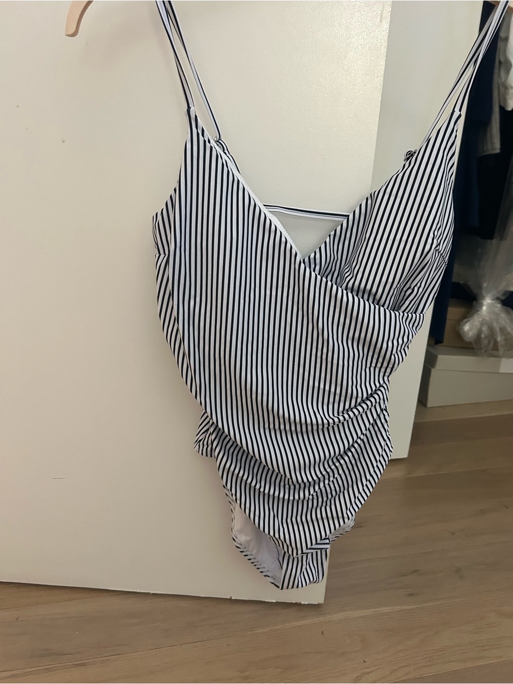 Suksesses - Striped Black and White Kids One-Piece Swimsuit